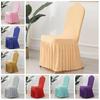 1/ Pcs Wedding Spandex Banquet Chair Covers Skirt Style Decoration Lycra Universal Pleated Hotel Birthday Party Show Ruched Thick