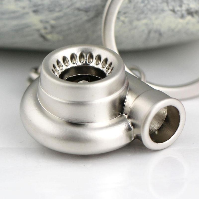 Car Auto Turbo Keychain Sleeve Spinning Turbine Turbocharger Key Chains Keyfob