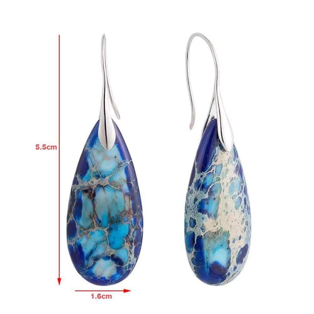 Colorful Droplet Pendant Earrings Teardrop Shape Dangle Earrings Fashion Accessories