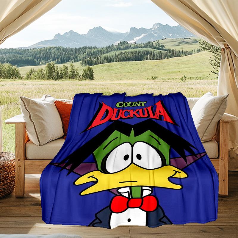 1PC Count Duckula Flannel Blanket, Use for Birthday/Holiday Gift, Soft Blanket for Sofa/Bed/Camping/Office/Tourism Use,All Seasons