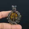 Tree Of Life Tiger Eye Gemstone Handmade Pure Copper Wire Wrapped Pendant Jewelry For Women