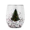 Christmas Double Wall Glass Cup Xmas Gift Star-tree Snowman Heat Resistant Household Milk Juice Beer Teacup Coffee Mug Drinkware