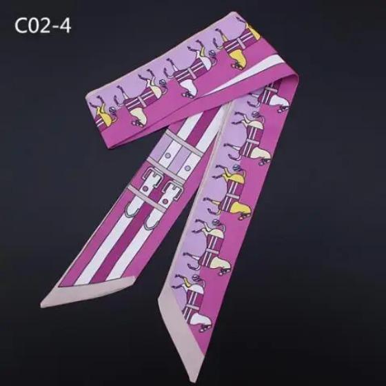 New Fashion Brand Horse Carriage Print Silk Small Ribbon Women Silk Scarf Handbag Ribbons Female Head Scarf Long Scarves
