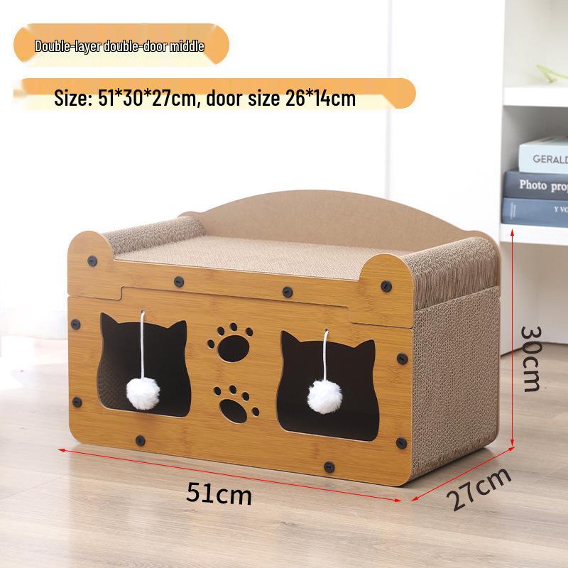 Multifunctional Cat Tree & Scratching Board with Nest and Toy