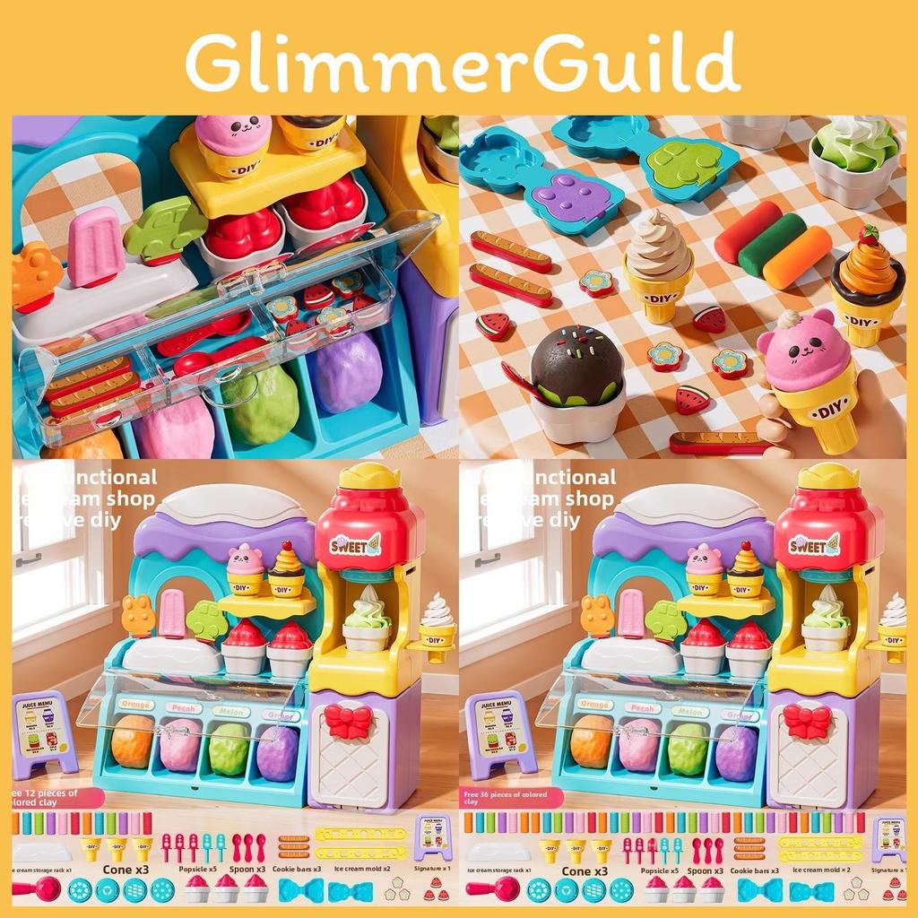 Children Play Ice Cream Maker Toy With Colorful Clay For Creative Fun And Parent Child Interaction