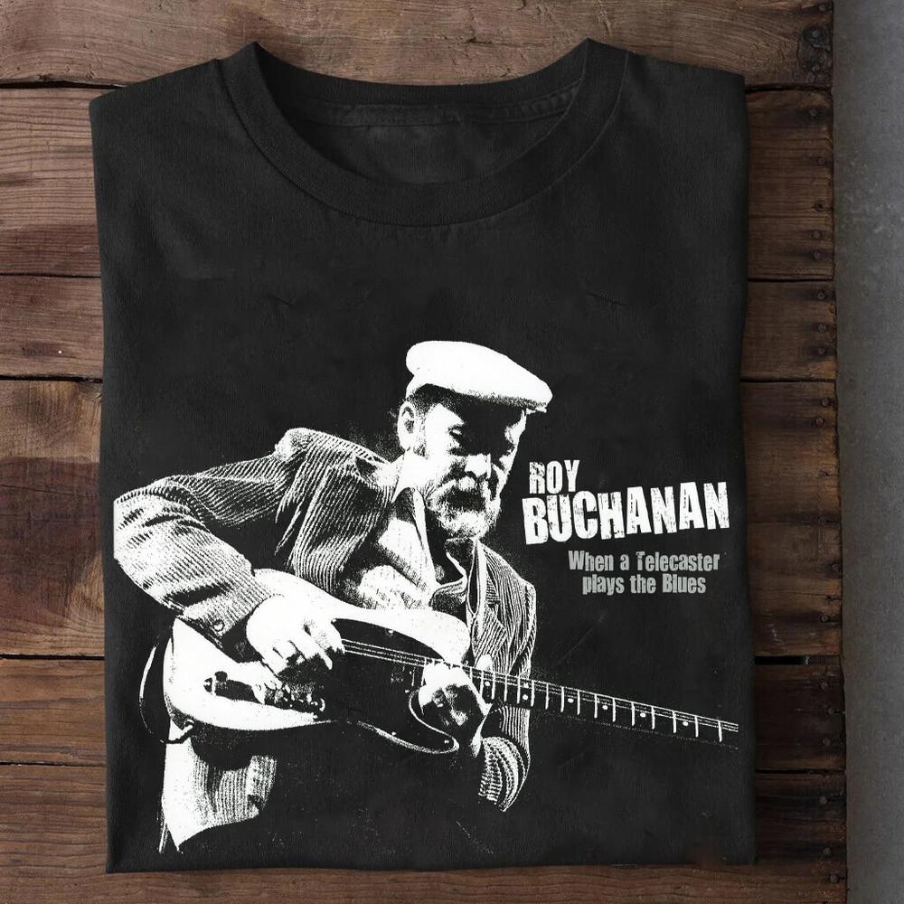 Рой Бьюкенен When a Guitar Plays the Blues Черная Унисекс Футболка Все Размеры