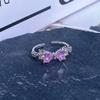 Fashion Women'S Bow Pink Zir*****Pen Ring Niche Light Luxury High-End Exquisite Jewelry