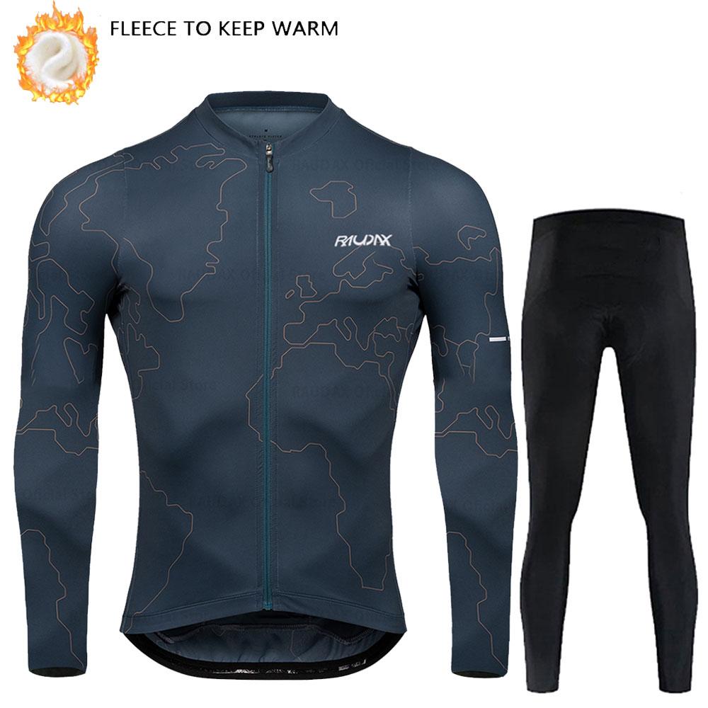 2026 Velvet Warm Cycling Suit Set Winter Thermal Fleece Cycling Jersey Top MTB Bike Outdoor Men's Road Bicycle Clothing Long Sleeves Shirt Uniform