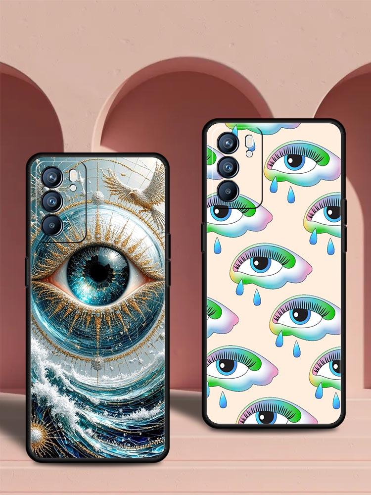 Fashion Eyelashes Eyes Phone Case For Oppo Reno 13 12 11 10 7 F Find X5 X6 A98 A80 A79 A78 A57 A54 A31 A17 Pro 5G Soft TPU Cover