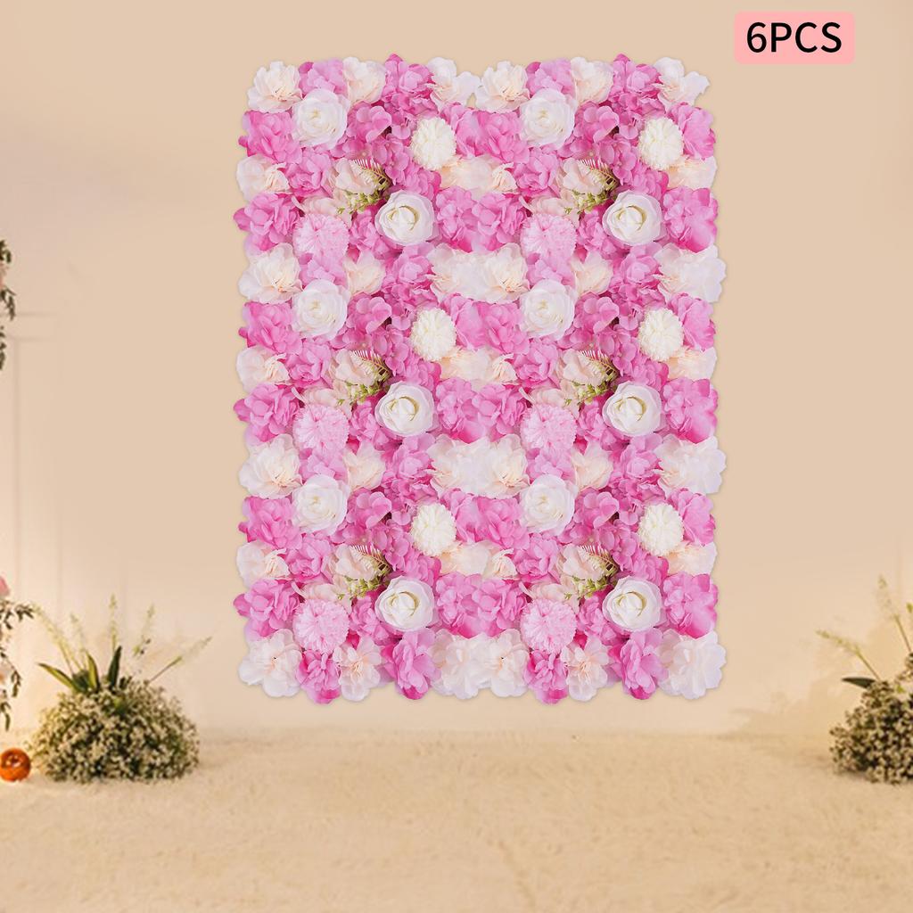 6 шт. Панели для стены с искусственными цветами, 15x15 дюймов, 3D Роза, Гортензия, Георгин, Цветочный коврик, Розовые, Белые Искусственные цветы для Свадьбы, Домашнего декора