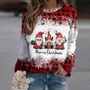 Christmas Fashion Round Neck Women's 3D Printed Pullover Loose Fitting Raglan Sleeves Casual Women's Pullover