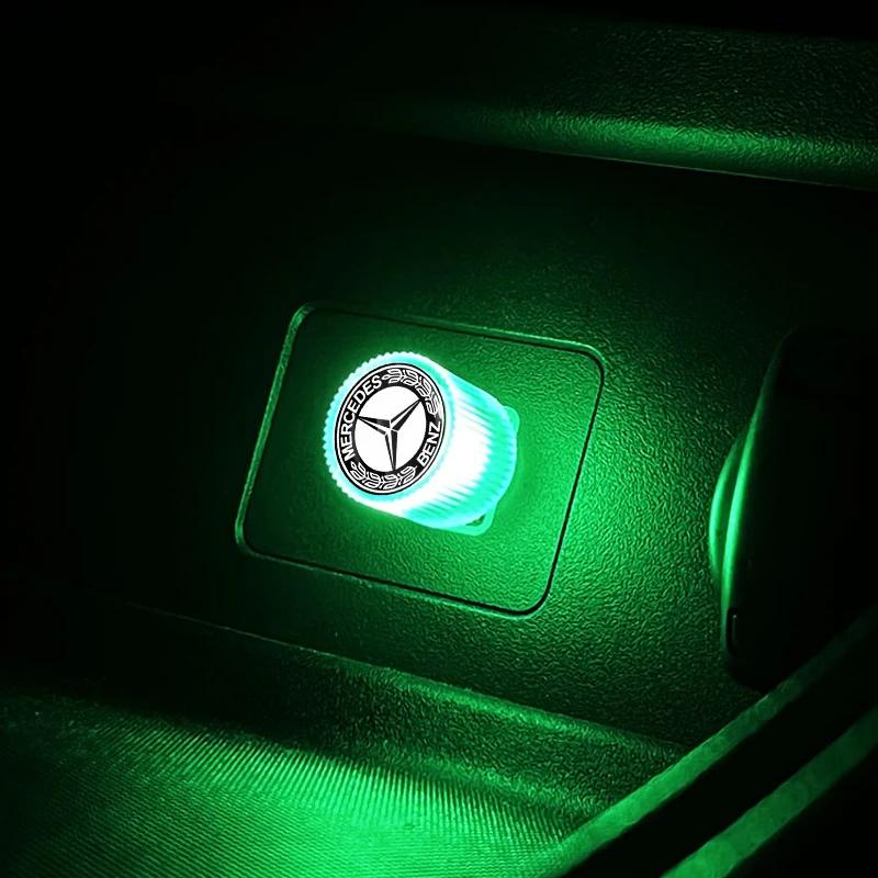 AABIH1 Car Emblem USB Atmosphere Light Portable Car Mini LED Lamp Caps Stickers For Mercedes-Benz C320 CL55 CL600 CL65 C240 C280 C320