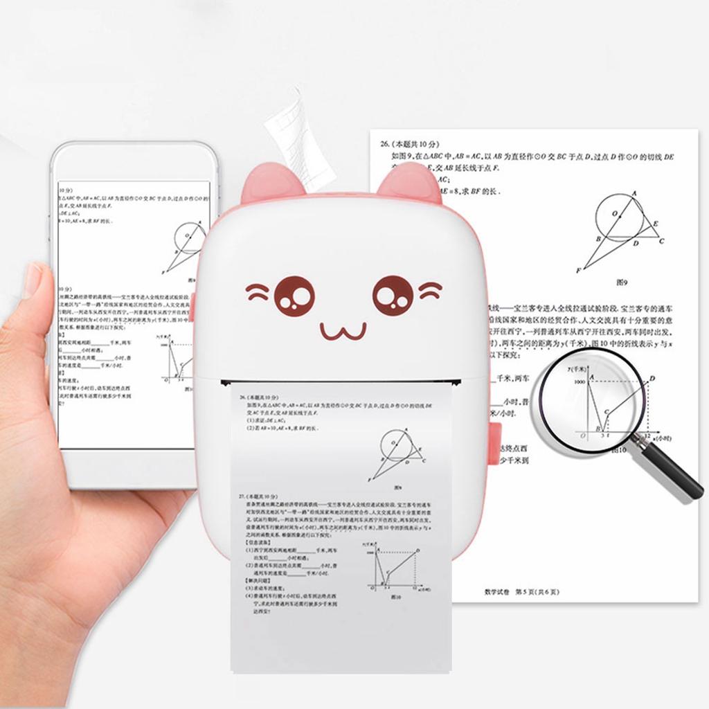 Mini Photo Printer for Bluetooth Wireless High Resolution Peripage Pocket Mobile PhonePink