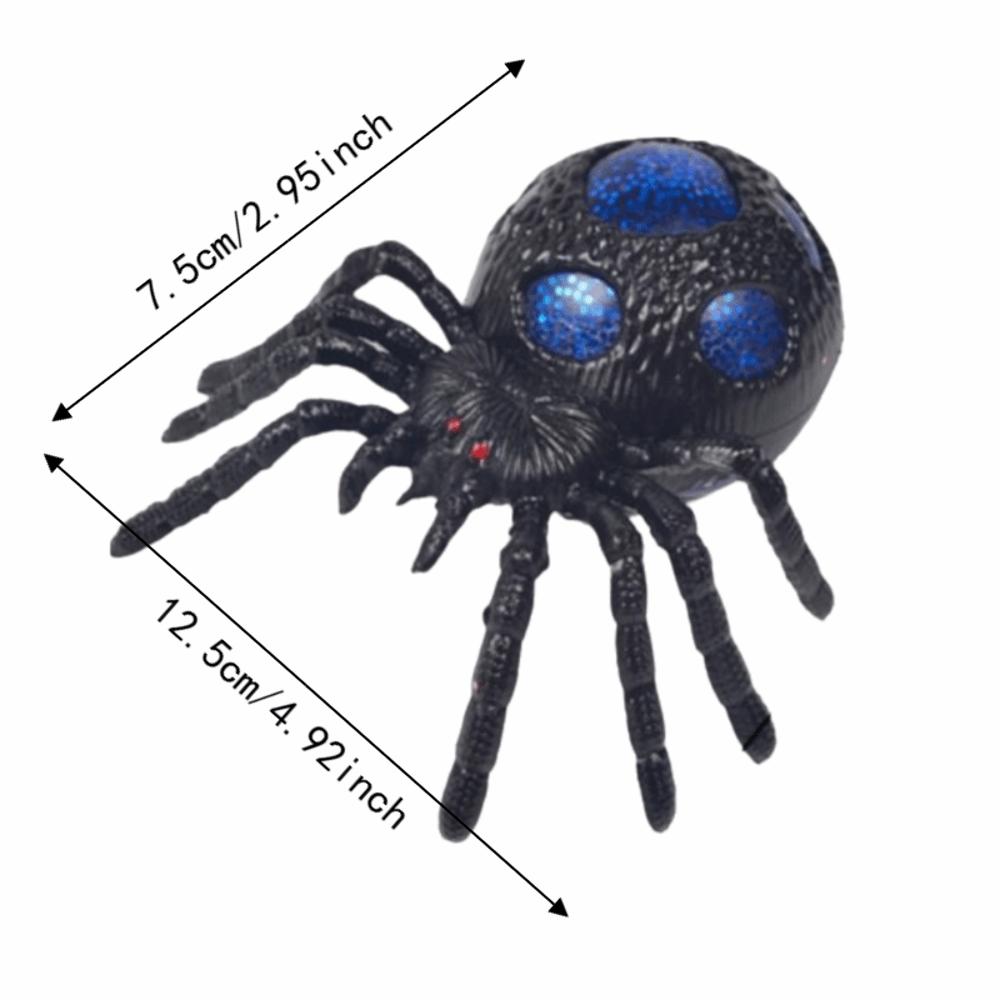 Novelty Black Spider Spoof Squeeze Toy Gold Glitter Filled Halloween Spider Squishy Holiday Party