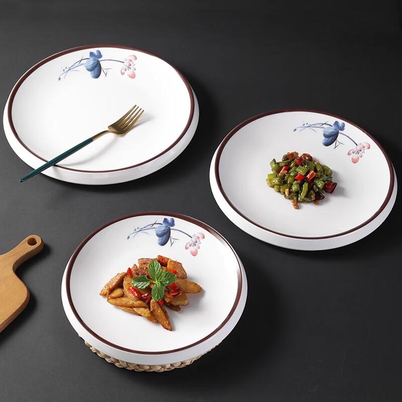Chinese Style Melamine Round Shallow Dinner Plate