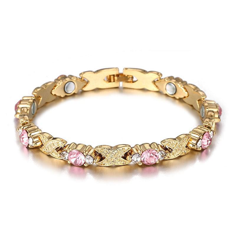European & American Fashion Magnetic Bracelet with Colored Diamonds - Trendy, Versatile, and Cool Women's Bangle