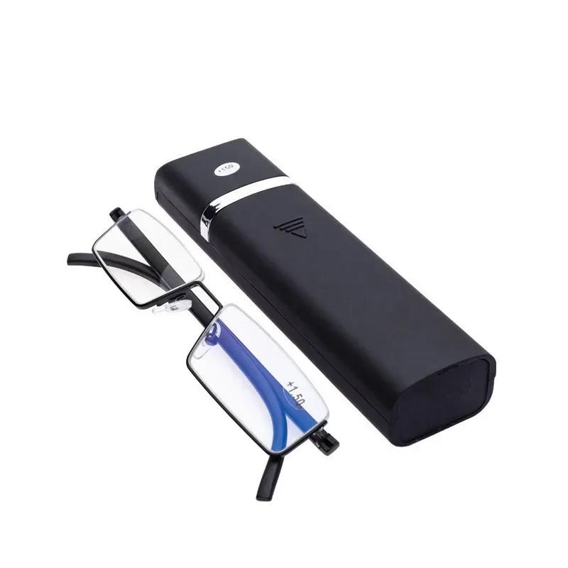 Far-sighted Glasses with Box Portable Business Women And Men Half-frame Eyeglasses Finished Optical-grade Hyperopia Eyewear Diopters To +4.0