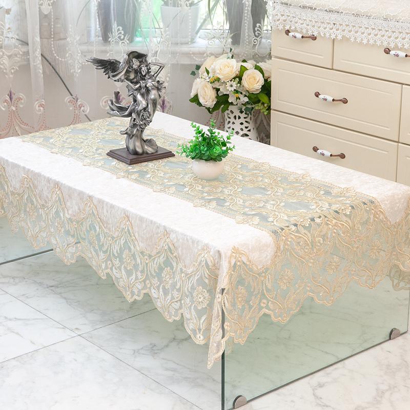 Luxury Lace Tablecloth Tea Table Cloth TV Cabinet Tablecloths Romantic Embroidery Table Cover for Dining Table Clothes Cloths