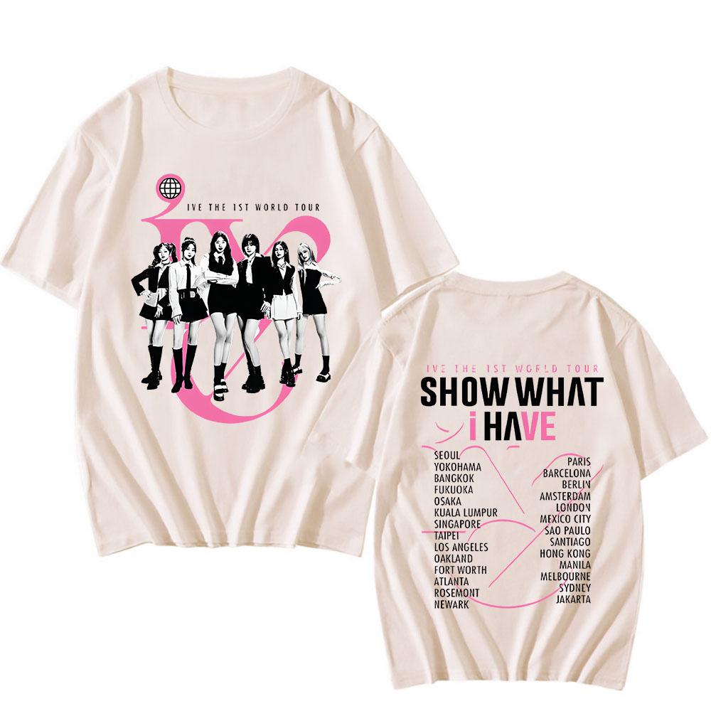 IVE The 1st World Tour Show What I Have Shirt Hip Hop Clothing Summer 100% Cotton Short Sleeve Men Women Korean Style Streetwear
