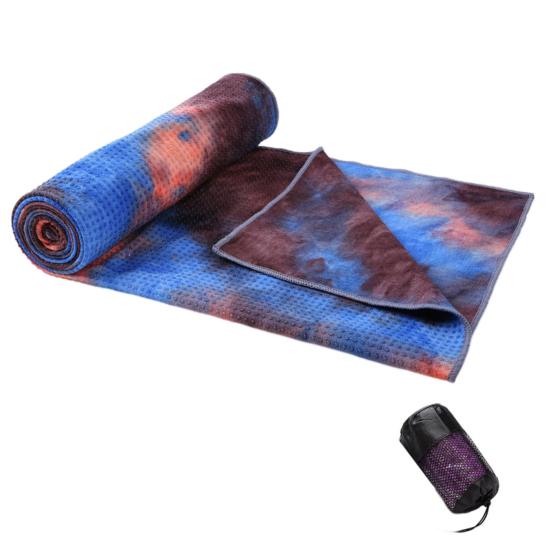 Yoga Towel Sweat Absorption Extra Soft Non-Slip Washable Non-Fading Superfine Fiber Workout Towel Yoga Mat with Anti-slip Grip Dots for Gym