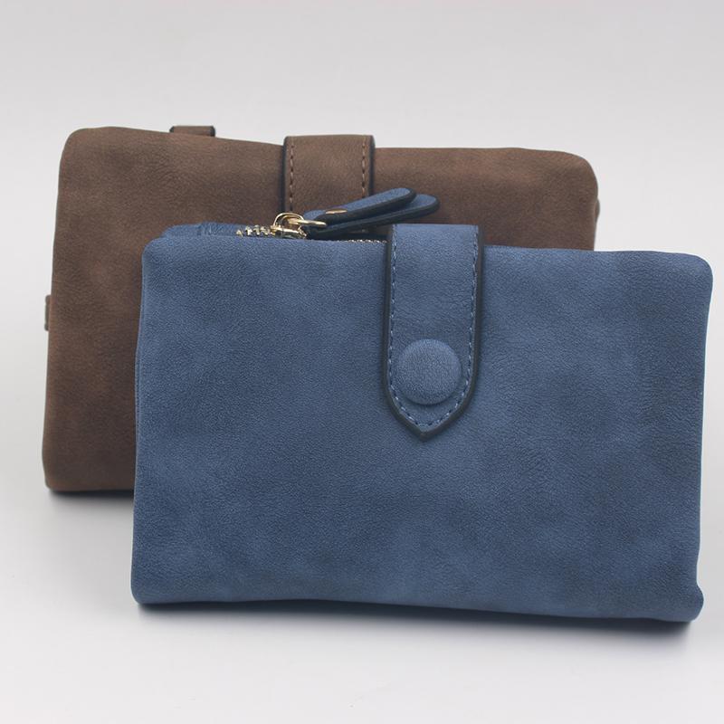 Women Korean Style Matte Hand-held Wallet Credit Cards Holder Wallet Purse