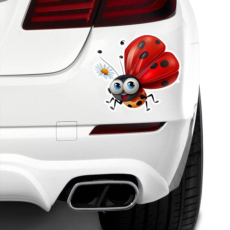 DS90#12.5x14см Милая наклейка на машину «Божья коровка» — водонепроницаемая, забавное украшение для автомобиля для мотоциклов, шлемов,