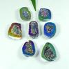 24-24 MM Rainbow Titanium Aura Agate Druzy Fancy Loose Gemstone 7 Pcs Lot SY-106