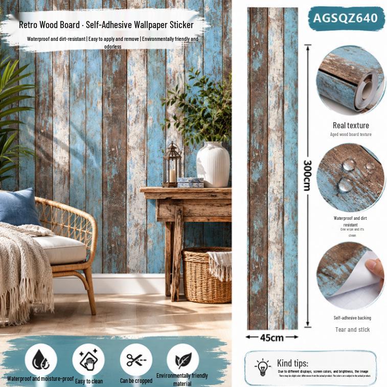 Eco-Friendly Odorless Wood Grain PVC Wall Sticker for Home Décor in Living Rooms and Bedrooms