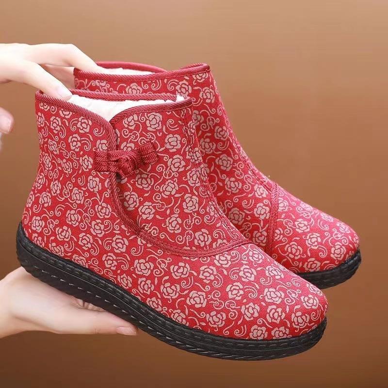 Winter Shoes: Women's Fleece and Thickened Warm Cotton Boots, Women's Soft-soled Cotton Shoes