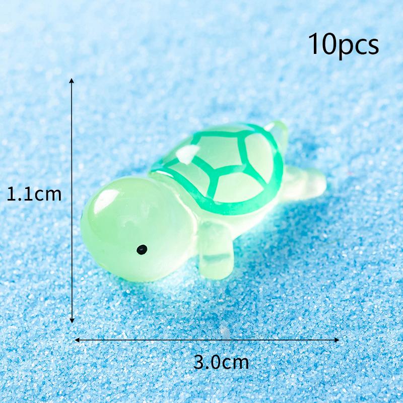 10 шт. Мини-черепахи, светящиеся фигурки-украшения, крошечные черепахи, микро-сказочный сад, ландшафт, аквариум, аксессуары для ландшафтного дизайна