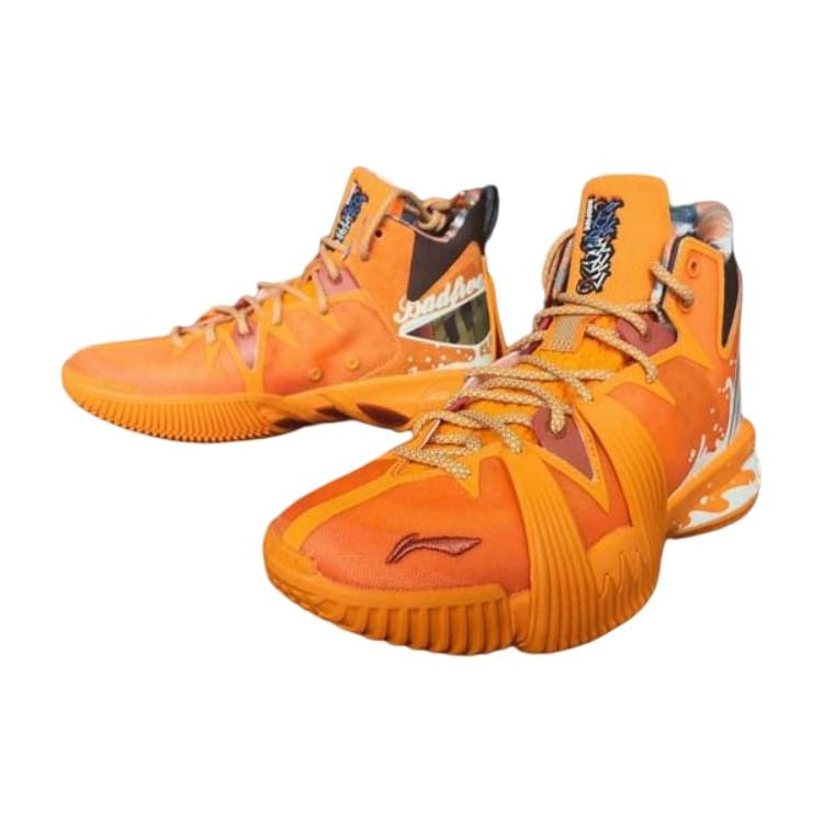 Li Ning Badfive 1 Badfive Нескользящие Износостойкие Средние Баскетбольные Кроссовки Мужские Оранжевые ABFQ015-6
