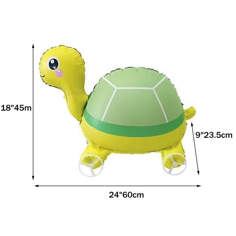 4D Cartoon Foil Balloons Elephant Stand Walking Balloon With Wheel For Kids Birthday Party Decoration Baby Shower