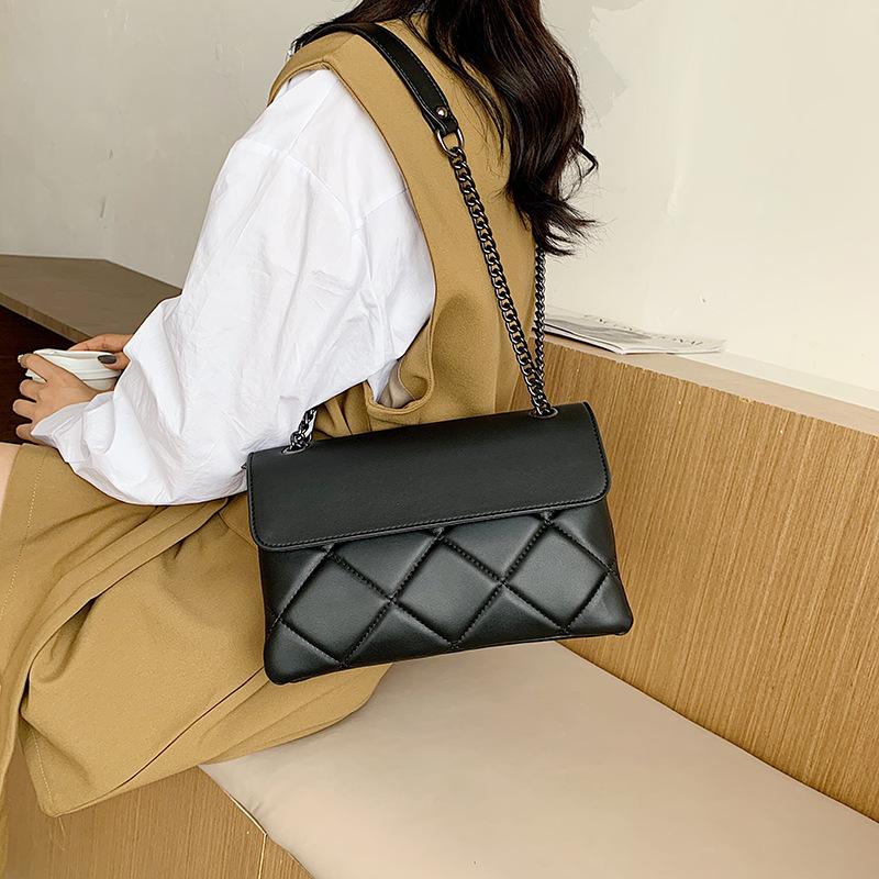 Rhombus Bag Women's Shoulder Bag Chain Underarm Bag Simple Versatile Small Square Bag New Popular Messenger Bag