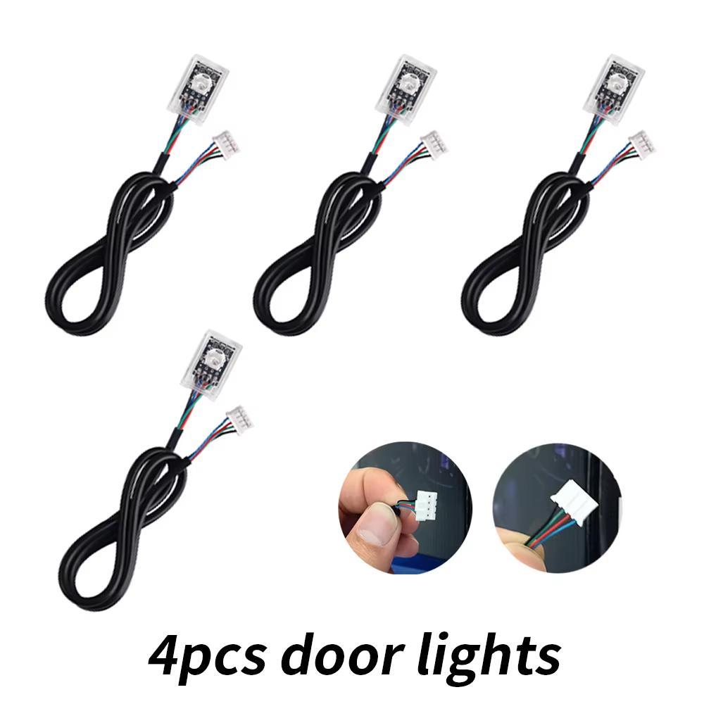 Dual Zone 18 in 1 RGB 64 Colors Acrylic Strip Car LED Ambient Light 35/75CM 110CM Parts Replacement Accessories (4 wires 4 pins) Neon Lights 4