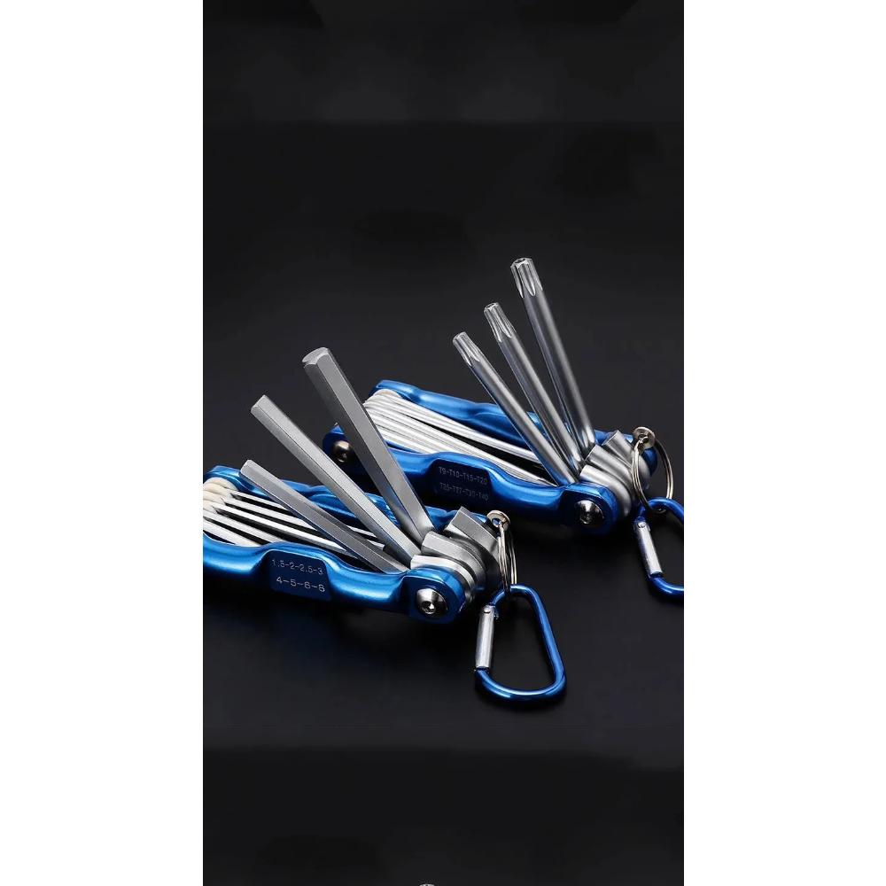 2025 Портативный складной шестигранный ключ Allen Set Metal Метрическая система Torx Шестигранный гаечный ключ Отвертка Шестигранный ключ Высококачественный ручной инструмент