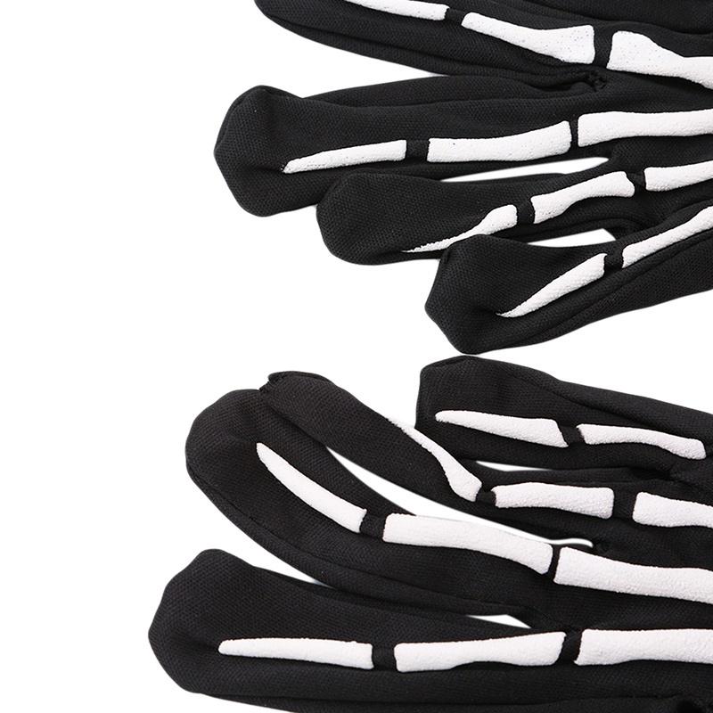 Halloween Skull Bone Skeleton Goth Racing Full Finger Gloves Fashion Sale
