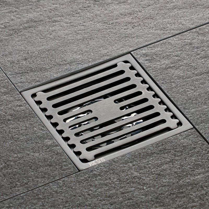 Полосатый слив для душа с защитой от запаха, матовый черный, слив для душа, пол 10 см, квадратный слив для душа из нержавеющей стали, аксессуары для ванной комнаты