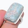 Natural Larimar Gemstone Handmade 925 Sterling Silver Jewelry Ring Size 6.5 g4G22