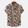 2022 Summer Men's Short Sleeve Floral Shirt - European and American Style