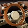 Plush Reindeer Antler Design Steering Wheel Cover Winter Universal Soft Fluffy Handbrake Shift Cover Auto Interior Accessories.