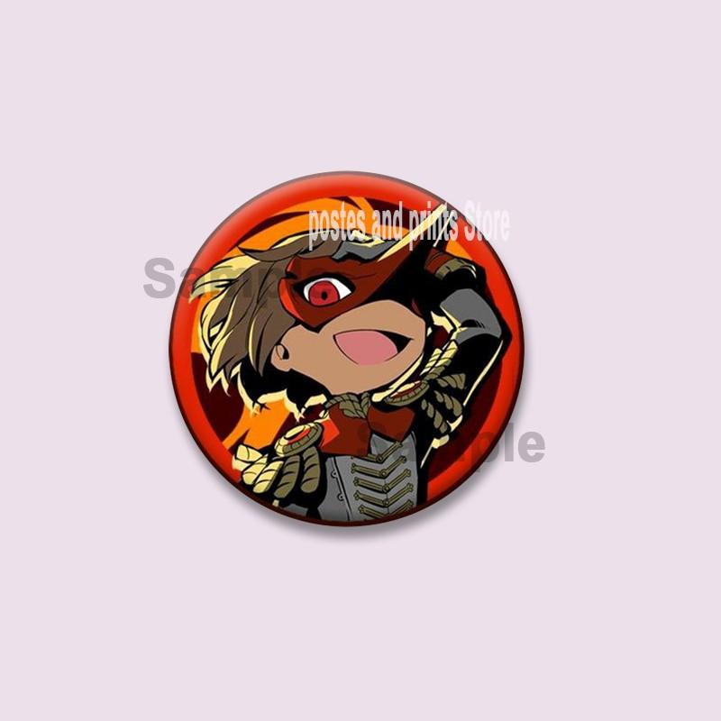 Game P-Persona 5 Round Badges Ann Takamaki Ren Amamiya Button Pins Bag Clothing Decorations Brooch Collectibles Jewelry Gifts