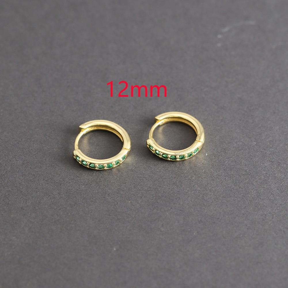 1 Pair Green Little Huggies Stainless Steel Hoop Earrings Girl Tiny Rings Cartilage Small Helix Piercing Tragus Circle Hoops