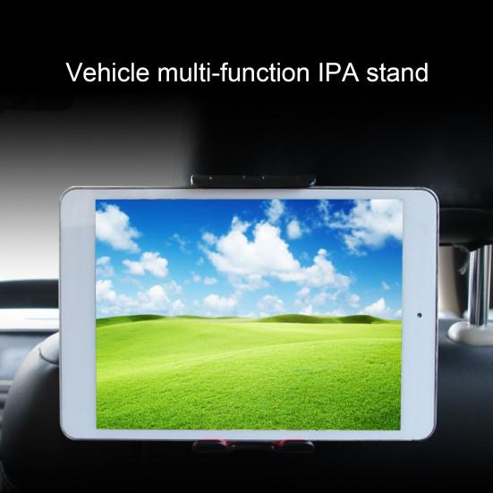 Автомобильный держатель для планшета, крепление на подголовник, противоскользящая силиконовая пряжка, вращающийся на 360 градусов, регулируемый универсальный автомобильный кронштейн для поддержки телефона на спинке сиденья, автомобиль