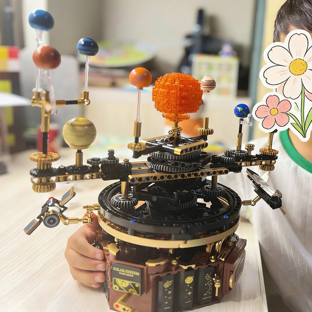 Stem Electric Rotating Universe Electric Solar System Light Building Blocks Sun Earth Model Space Science Education Diy Kid Toy