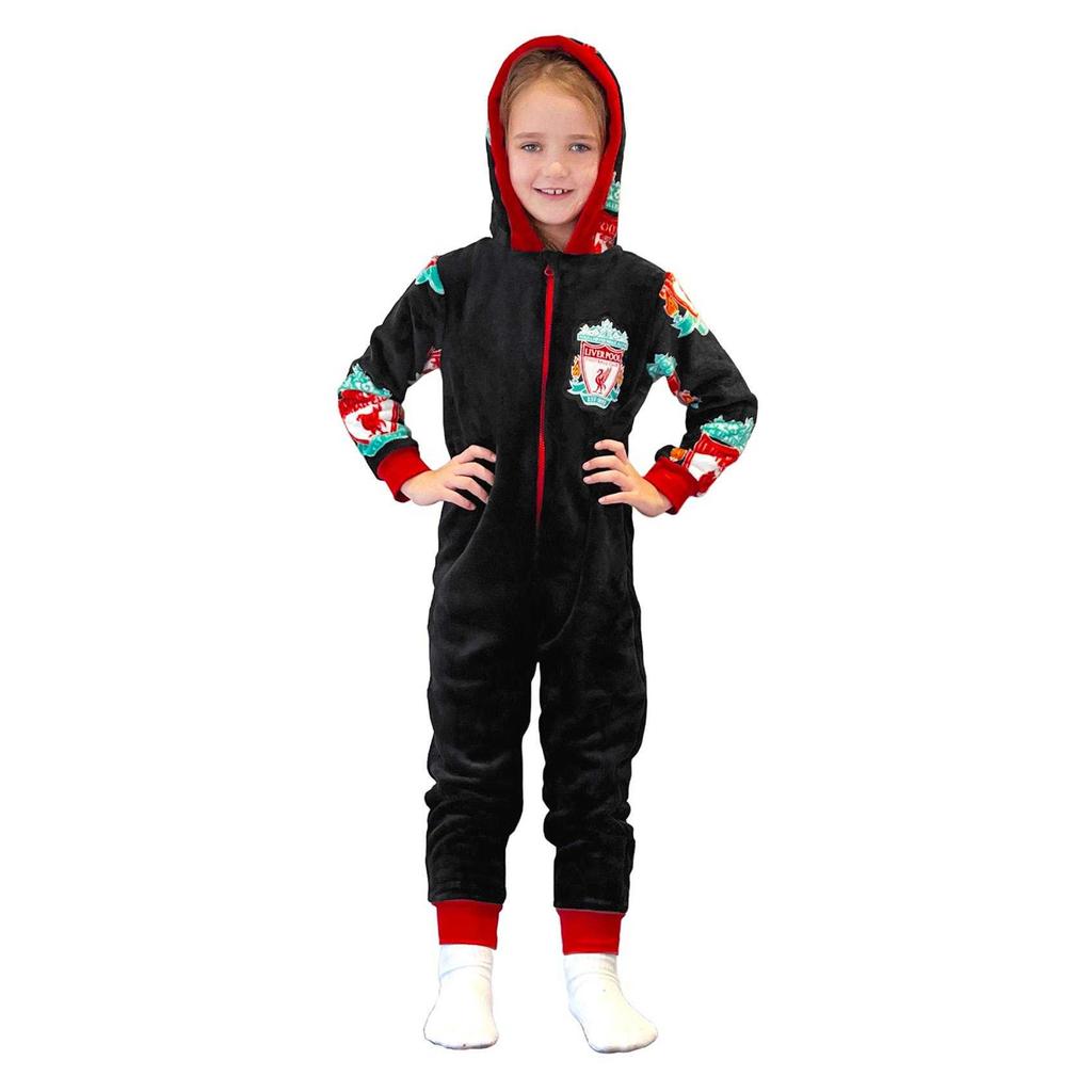 Liverpool FC Childrens/Kids Crest Fleece All-In-One Nightwear