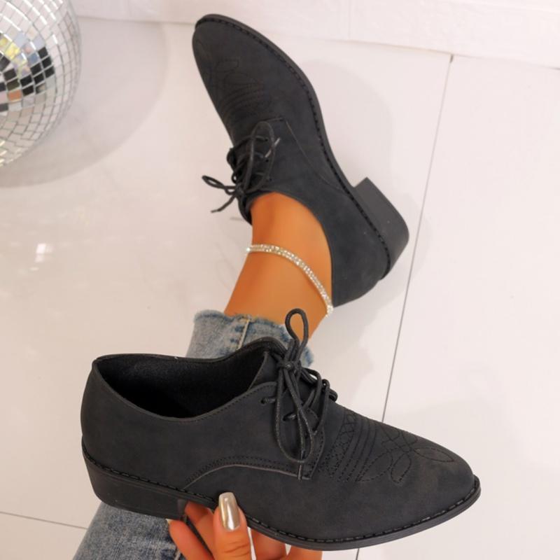 Замшевые туфли на среднем каблуке женские туфли с острым носком 2025 года зимняя тенденция гладиаторы повседневные прогулочные туфли на толстом каблуке модные туфли на шнуровке zapatillas mujer