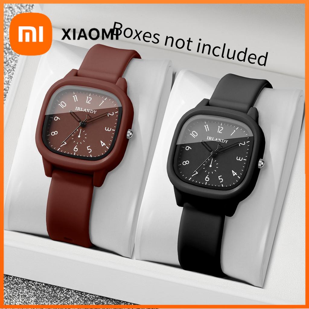 Xiaomi 2 шт. Модные квадратные женские часы с арабским циферблатом, набор, повседневные кварцевые наручные часы на силиконовом ремешке, часы для девочек (Без коробки)