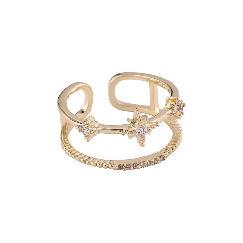 Niche Design Cold Wind High Sense Stacked Zir*****Pening Personalized French Ring Fashion