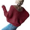 Ladies' Fashionable V-neck Slim Fit Long Sleeved Knitted Top