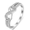 1pc Fashionable and Versatile Eight Character Zircon Ring, Engagement, Wedding, Party, Ring, Jewelry Accessories